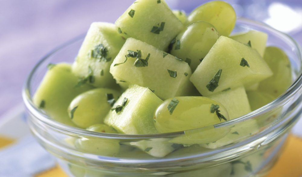 Grape and Honeydew Green Salad with a Minty Twist