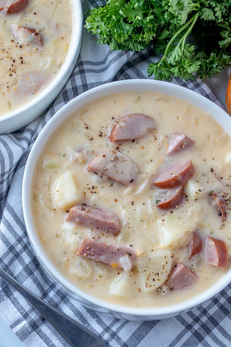 Potato and Sauerkraut Soup with Kielbasa Recipe