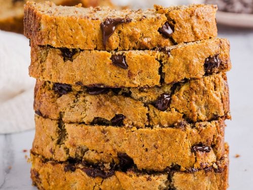 Mini Whole Wheat Banana Breads with Chocolate Chips