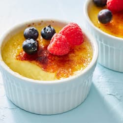 Simple Vanilla Creme Brulee with Berry Coulis Recipe